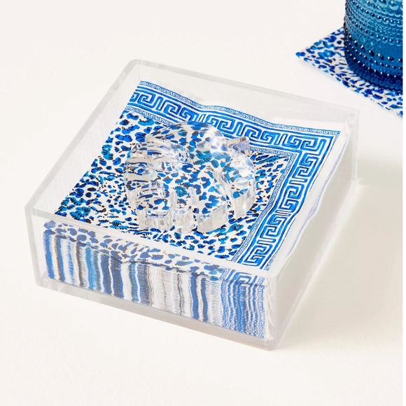 NWT/NIP Lilly Pulitzer Cocktail Napkin Holder Set - Resort White Twisted Up - Picture 2 of 8